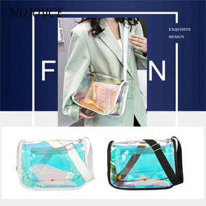 Clear PVC Crossbody Bag Transparent Phone Purse Solid Shoulder Bag