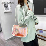 Clear PVC Crossbody Bag Transparent Phone Purse Solid Shoulder Bag