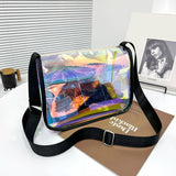 Clear PVC Crossbody Bag Transparent Phone Purse Solid Shoulder Bag
