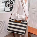 Large Capacity Knit Shoulder Bag Soft for Daily Travel