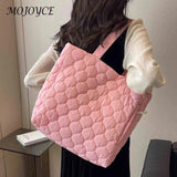 Quilted Ladies Shopper Bag Large Capacity Winter Casual Hand Bags Cotton-Padded