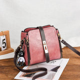 Vintage PU Leather Women's Small Bag Large Capacity Shoulder Messenger Bag