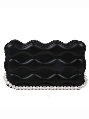 Small Beaded Crossbody Bag for Women Pu Leather Handbag