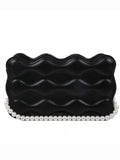 Small Beaded Crossbody Bag for Women Pu Leather Handbag