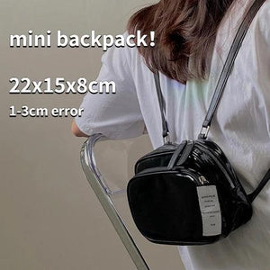 Mini Backpack Women's Shoulder Bags Solid Student Tote Handbag