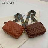 Retro Shoulder Crossbody Bag Prints Wide Strap PU Leather Camera Shoulder Bag