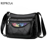 Patchwork PU Shoulder Bag Big Capacity Crossbody Handbag for Women