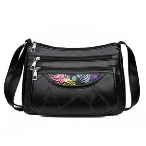 Patchwork PU Shoulder Bag Big Capacity Crossbody Handbag for Women
