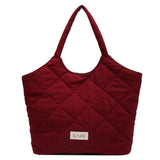 Quilted Rhombic Lattice Underarm Bag Large Capacity Vintage Tote
