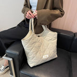 Quilted Rhombic Lattice Underarm Bag Large Capacity Vintage Tote