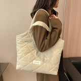 Retro Rhombic Lattice Tote Shopping Bags Ladies Clutch Shoulder Bag