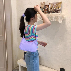 Candy Women Nylon Hobo Shoulder Bag Large Capacity Armpit Clutch Purse