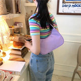 Candy Women Nylon Hobo Shoulder Bag Large Capacity Armpit Clutch Purse