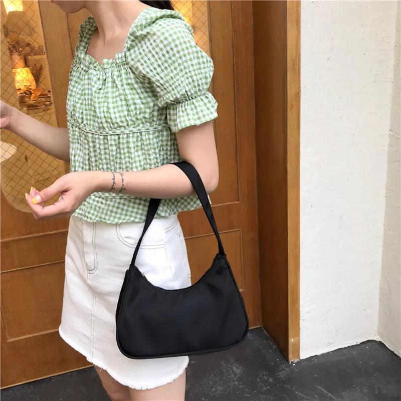 Candy Women Nylon Hobo Shoulder Bag Large Capacity Armpit Clutch Purse