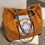 Plush Shoulder Bag Large Capacity Ladies Handbags