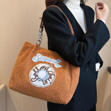 Plush Shoulder Bag Large Capacity Ladies Handbags