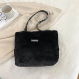 Winter Plush Shoulder Bag Ladies Handbags Large Capacity Top Handle Bag