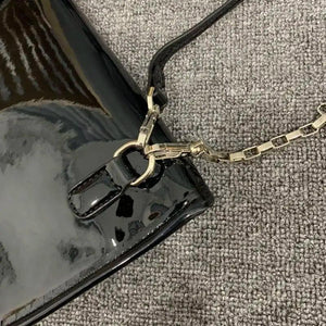 Patent Leather Shoulder Bag for Women, Crossbody Chain Purse