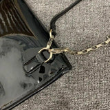 Patent Leather Shoulder Bag for Women, Crossbody Chain Purse