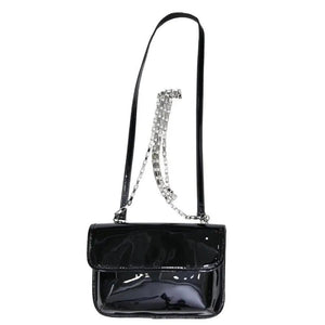 Patent Leather Shoulder Bag for Women, Crossbody Chain Purse