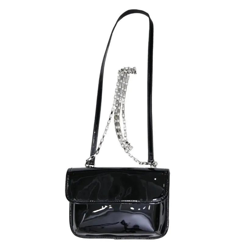 Patent Leather Shoulder Bag for Women, Crossbody Chain Purse