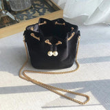 Vintage Sweet Wine Red Velvet Crossbody Bucket Bag