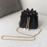 Vintage Sweet Wine Red Velvet Crossbody Bucket Bag