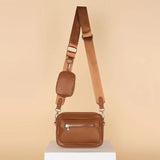 Soft Leather Crossbody Bag with Small Purse for Daily Travel
