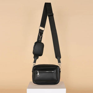 Soft Leather Crossbody Bag with Small Purse for Daily Travel