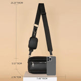 Women Messenger Handbag Leather Crossbody Bag with Small Purse