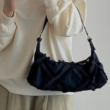 Shoulder Bag Women Canvas Tassel Straps Handbag