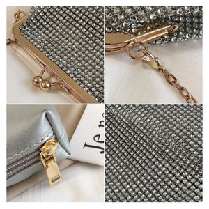 Sequin Evening Clutch Crossbody Party Shoulder Bags Handbag Shell Shape