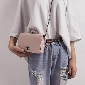 Women Messenger Bag Square Bag Cloth Pattern Turn Lock Mini Bag