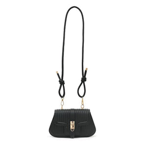 Women's Square Stripe Crossbody Bag, Pu Leather Shoulder Bag