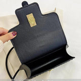 Women's Square Stripe Crossbody Bag, Pu Leather Shoulder Bag