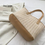 Summer Vintage Large Capacity Beach Straw Shoulder Bag for Women