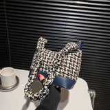 Retro Solid Braided Bucket Bag Casual Hobos Purses Handbags