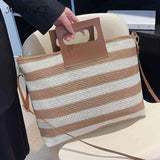 Large Capacity Knit Messenger Bag Soft Casual Vacation Travel Totes
