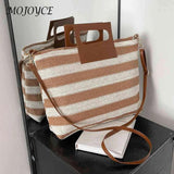 Large Capacity Knit Messenger Bag Soft Casual Vacation Travel Totes