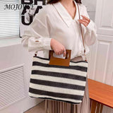 Large Capacity Knit Messenger Bag Soft Casual Vacation Travel Totes
