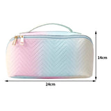 Colorful Wavy Gradient PU Leather Make Up Bag