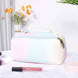 Colorful Wavy Gradient PU Leather Make Up Bag