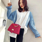 Small Square Bag with Metal Buckle, Portable Shoulder Messenger