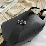 Rhombus Pattern Leather Crossbody Bag with Small Purse