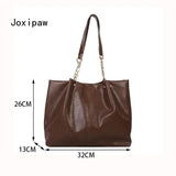 Women's Vintage Tote Bag Retro Style Leather Shoulder Handbag