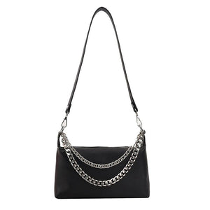 Soft Leather Handbag Female Vintage Bagute Chain Shoulder Bag