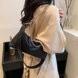 Soft Leather Handbag Female Vintage Bagute Chain Shoulder Bag