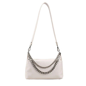 Soft Leather Handbag Female Vintage Bagute Chain Shoulder Bag