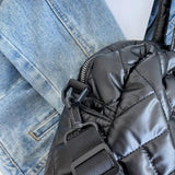 Quilted Shoulder Bag Large Capacity Lady Handbag Nylon Crossbody Bag for Travel