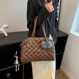 Quilted Shoulder Bag Large Capacity Lady Handbag Nylon Crossbody Bag for Travel